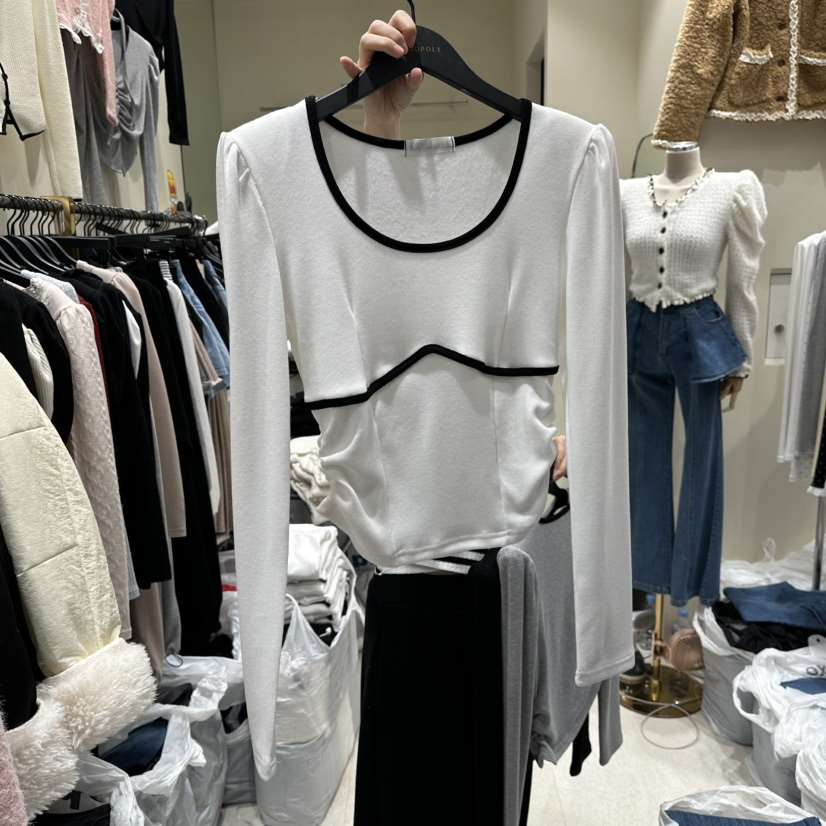 MONOPOLY東大門㊣直郵女裝新品25秋冬真品人氣時尚職業長袖T恤MONO_POLY長袖T恤