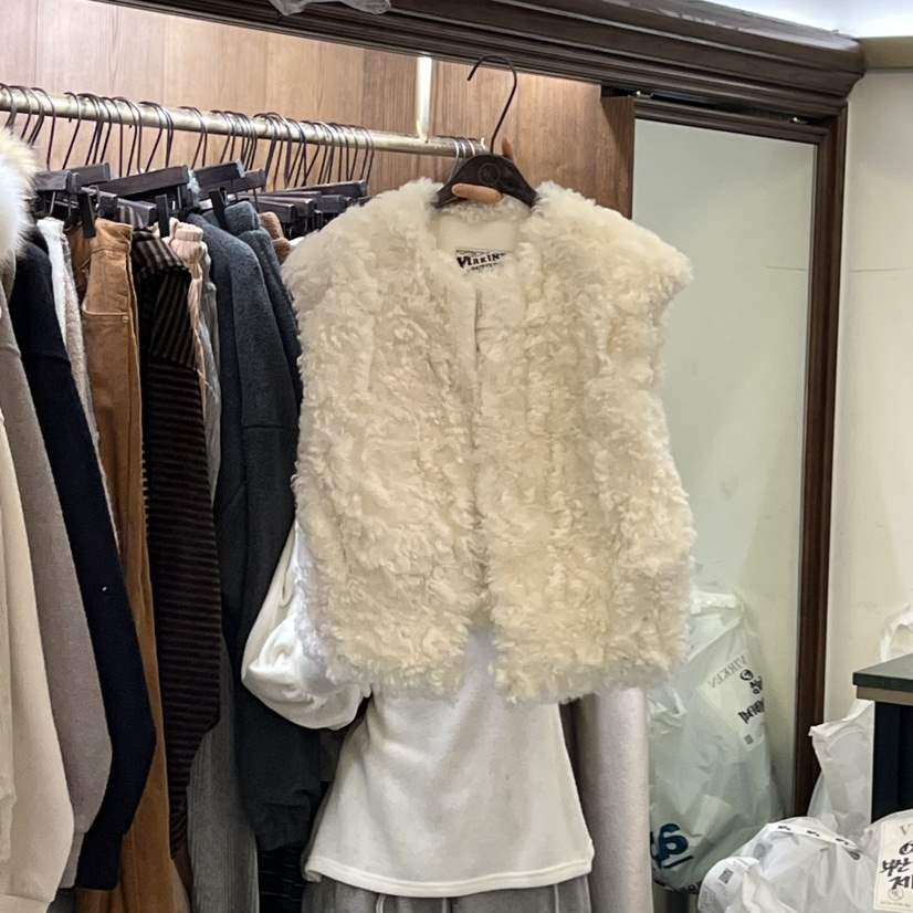 VIRKIN韓國代購㊣女裝新款真品時尚推薦人氣休閑職業馬甲毛皮VIRKIN馬甲