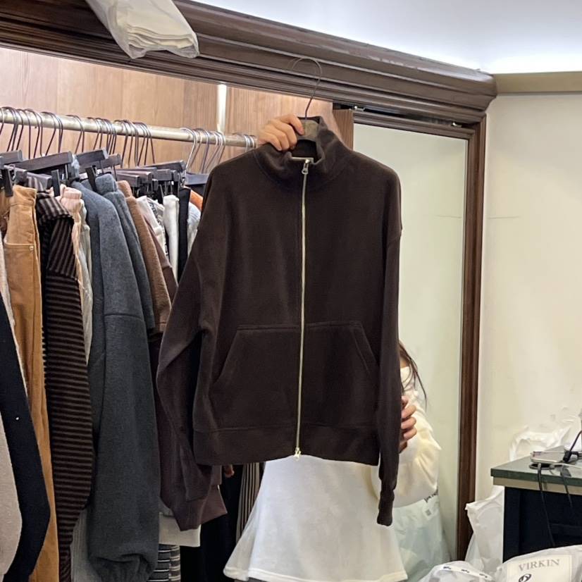 VIRKIN韓國直郵㊣女士新品熱賣休閑25秋冬推薦人氣夾克拉鏈VIRKIN夾克