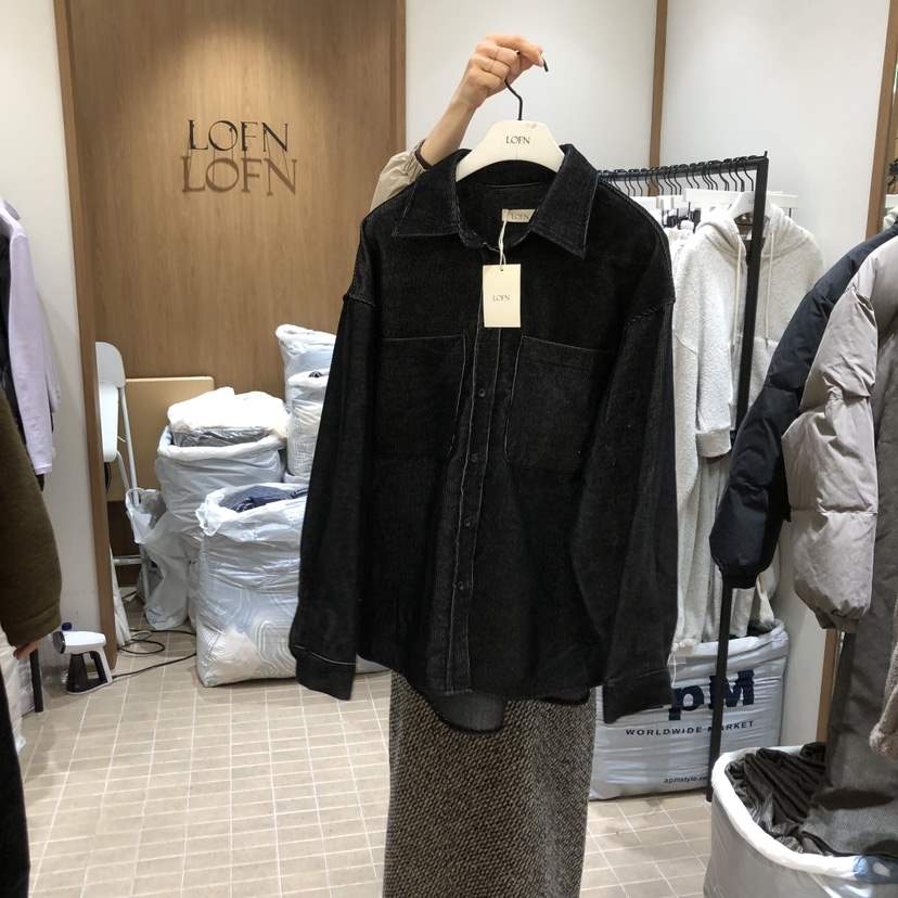 LOFN東大門㊣代購女裝新品熱賣25秋冬休閑真品時尚襯衫蕾絲衫LOFN襯衫/蕾絲衫