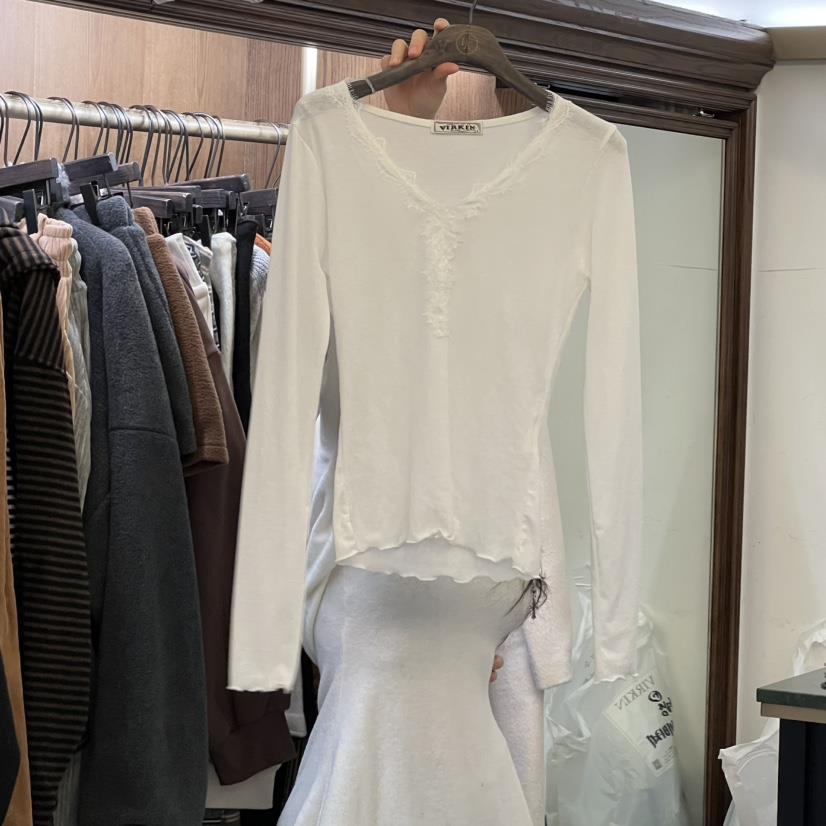 VIRKIN韓國代購㊣女士新款25秋冬時尚職業人氣真品熱賣長袖T恤VIRKIN長袖T恤