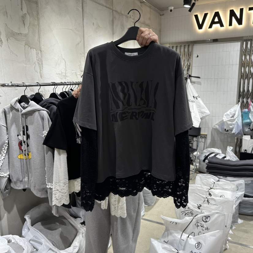 VANTA東大門㊣代購女士新款熱賣推薦真品時尚長袖T恤假兩件VANTA長袖T恤