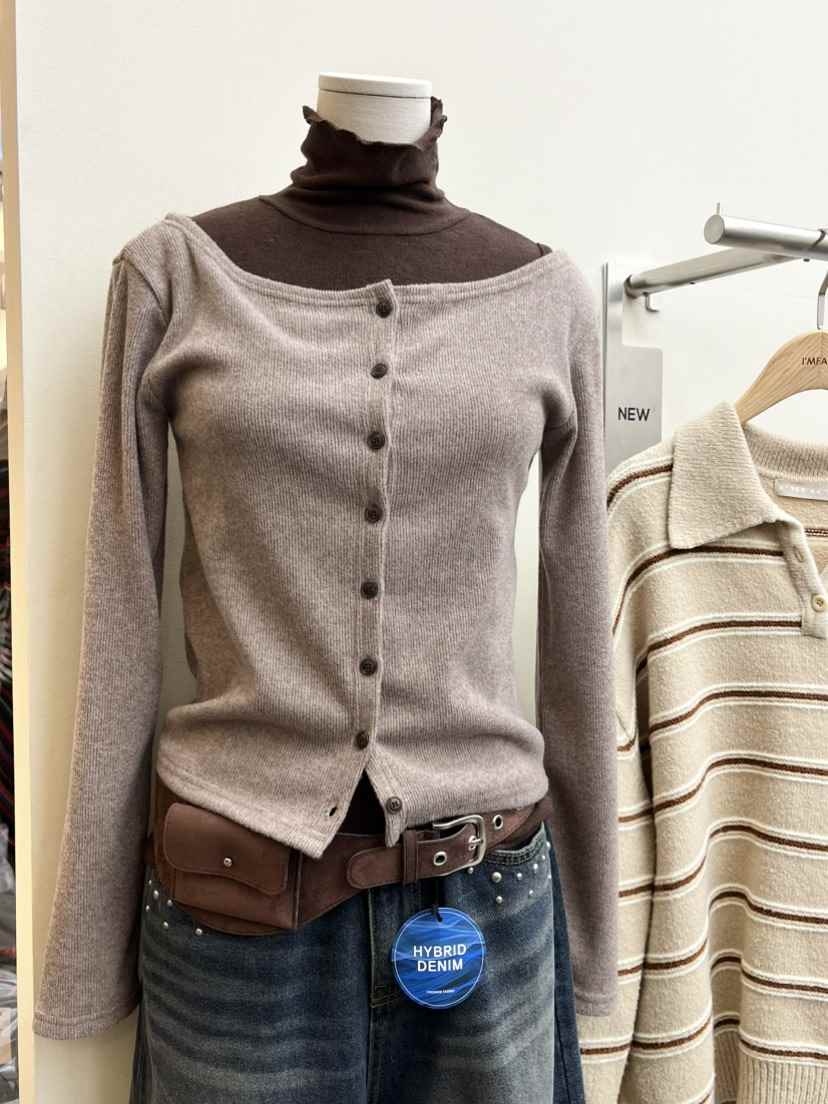 I MFACT東大門㊣實拍女士新品推薦熱賣25秋冬人氣長袖T恤開衫I MFACT長袖T恤