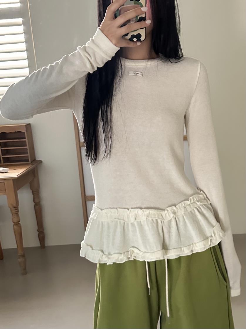 I MFACT東大門㊣直郵女裝新款時尚休閑25秋冬長袖T恤安哥拉I MFACT長袖T恤