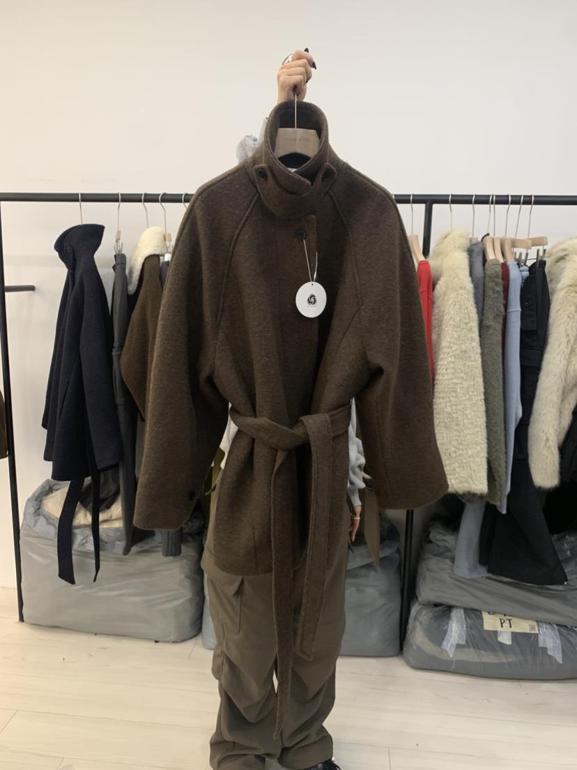 CEDARWOOD東大門㊣直郵女裝新款時尚真品推薦熱賣短款大衣腰帶CEDAR WOOD短款大衣