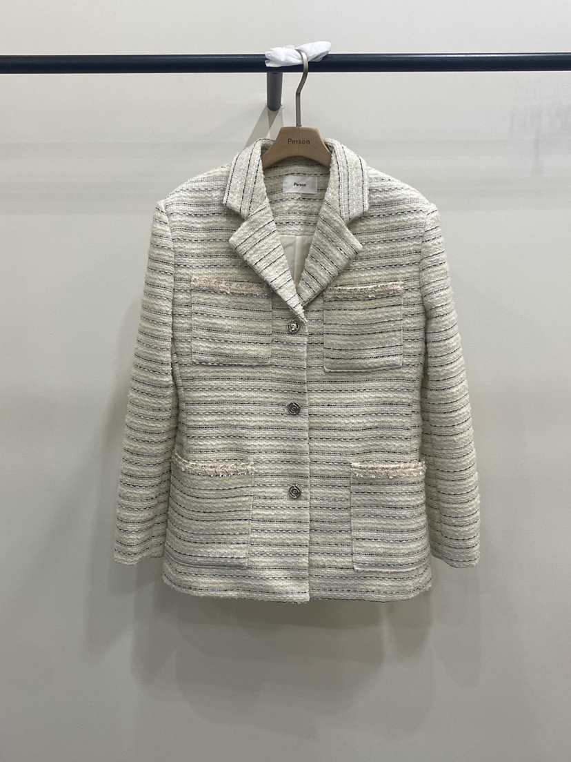 PERSON韓國代購㊣女士新品職業休閑推薦人氣熱賣時尚真品夾克PERSON夾克