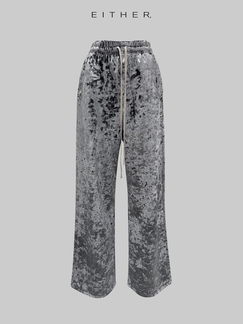 EITHER韓國代購㊣女裝新款真品休閑職業熱賣人氣休閑褲天鵝絨EITHER休閑褲