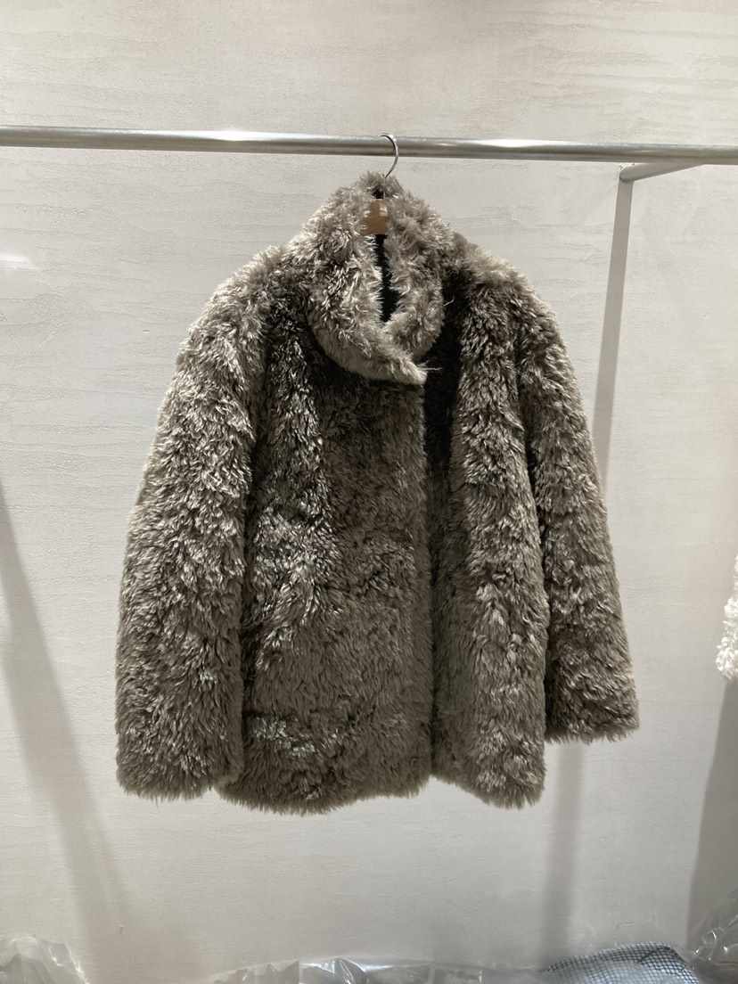 ROUGH韓國直郵㊣女士新品休閑推薦真品25秋冬短款大衣毛皮柔軟ROUGH短款大衣