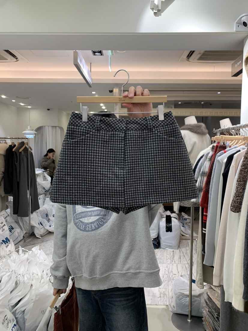 BY BOMI韓國直郵㊣女裝新品真品休閑熱賣人氣時尚裙褲格紋BY BOMI裙褲