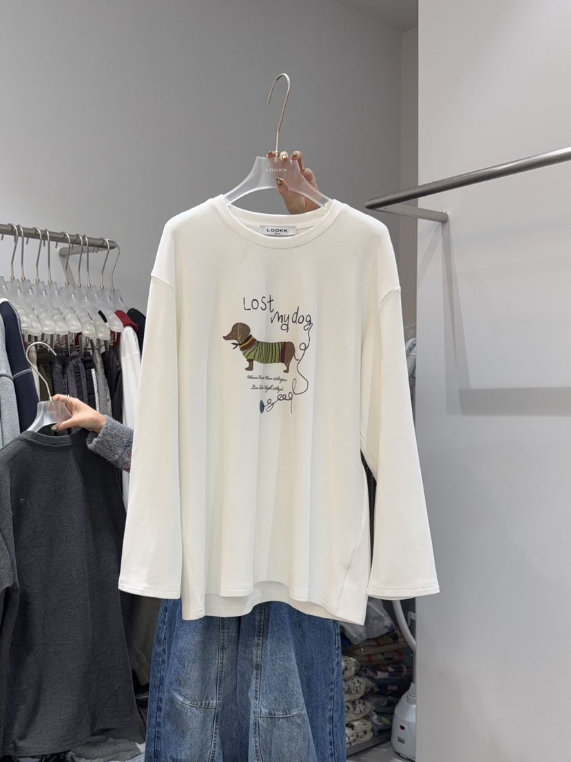 LOOKK韓國直郵㊣女士新品時尚推薦休閑職業人氣真品長袖T恤LOOKK長袖T恤