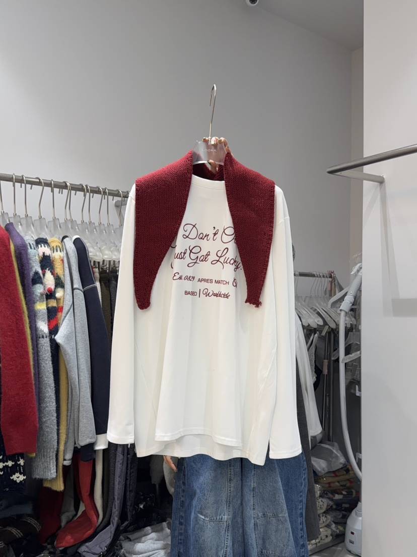 LOOKK東大門㊣直郵女裝新品時尚熱賣職業休閑真品長袖T恤圍巾LOOKK長袖T恤