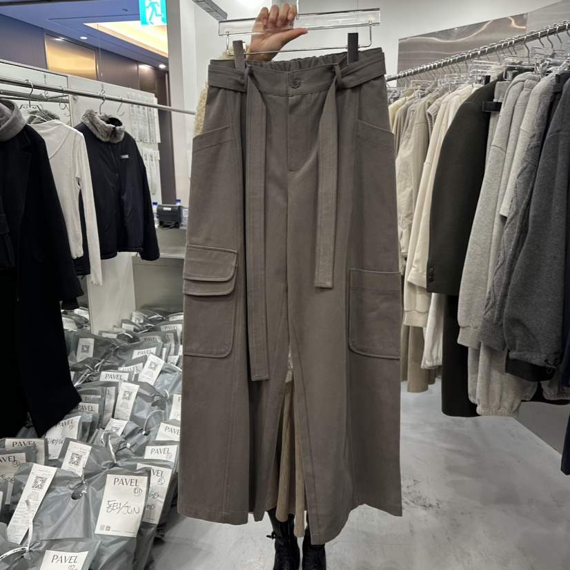 PAVEL東大門㊣實拍女裝新款職業人氣推薦時尚休閑褲含腰帶口袋PAVEL休閑褲