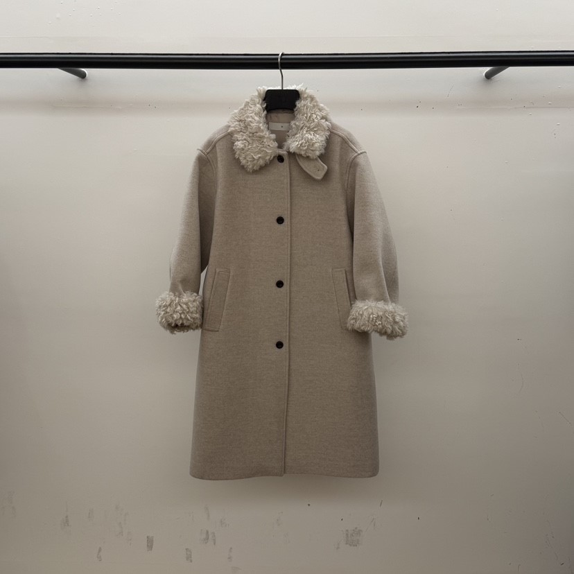 ID東大門㊣代購女裝新品真品熱賣職業中長款大衣美利奴羊毛ID中長款大衣