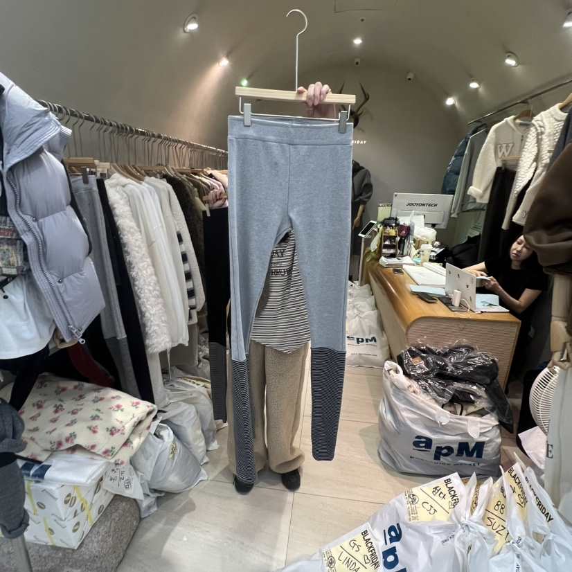 BLACKFRIDAY東大門㊣實拍女裝新款時尚職業打底褲鯊魚褲條紋BLACK FRIDAY打底褲/鯊魚褲