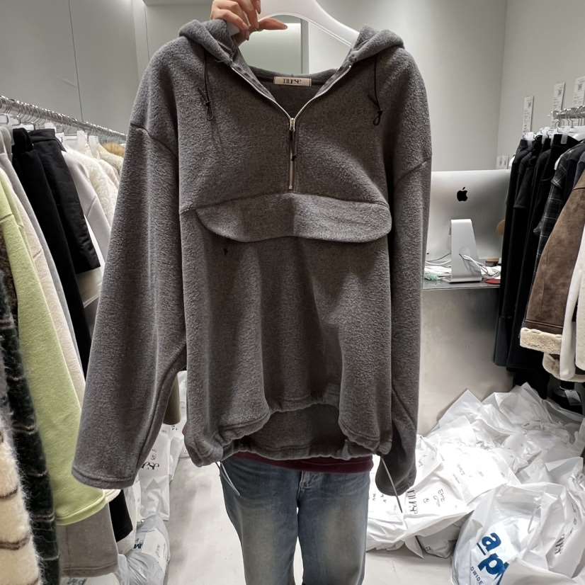 NUESE東大門㊣實拍女裝新款25秋冬職業衛衣不含內搭抓絨連帽NUESE衛衣