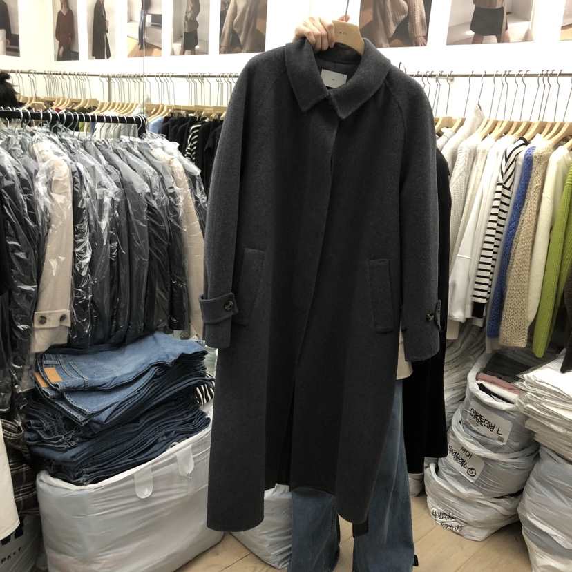 MOI-A東大門㊣代購女士新品熱賣休閑真品中長款大衣手工制作MOI-A中長款大衣
