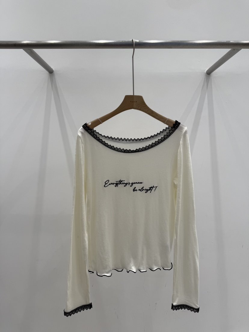 PLUM-q東大門㊣實拍女裝新品職業25秋冬真品推薦休閑長袖T恤PLUM長袖T恤