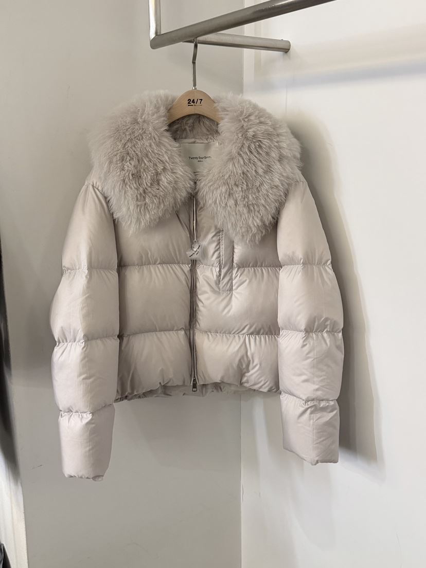 TWENTY FOUR SEVEN24-7韓國代購㊣女士新款熱賣短款羽絨服羊毛填充鴨絨TEWNTY FOUR SEVEN24-7短款羽絨服