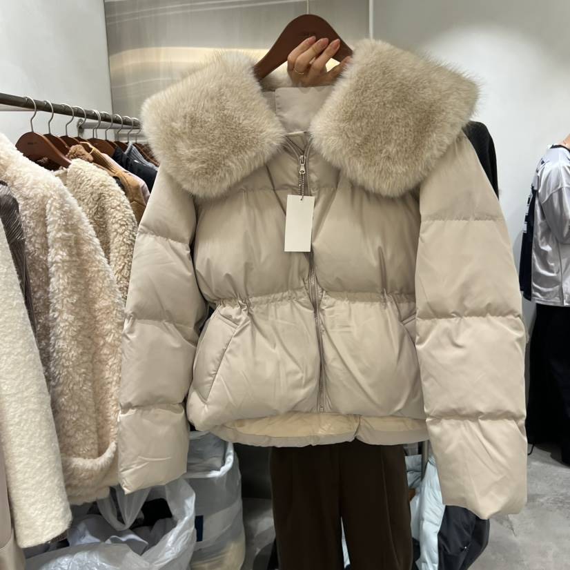 CHAE東大門㊣實拍女士新款人氣25秋冬短款羽絨服毛皮填充鴨絨CHAE短款羽絨服