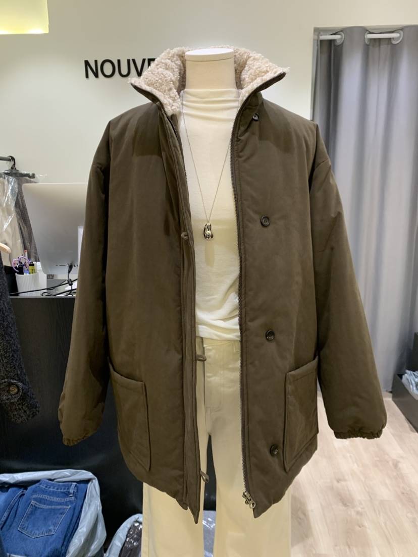NOUVEAU東大門㊣實拍女裝新款時尚推薦熱賣25秋冬夾克羊毛高領NOUVEAU夾克