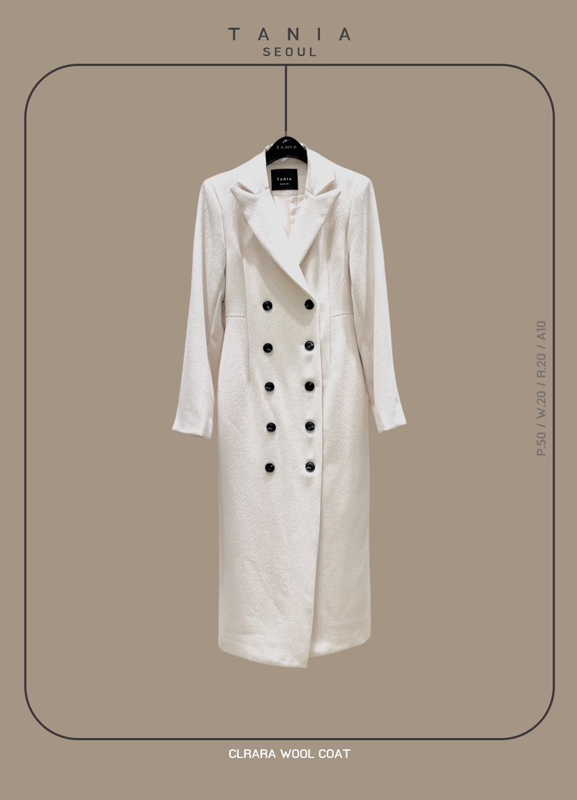 TANIA東大門㊣直郵女士新品休閑真品職業25秋冬中長款大衣羊毛TANIA中長款大衣