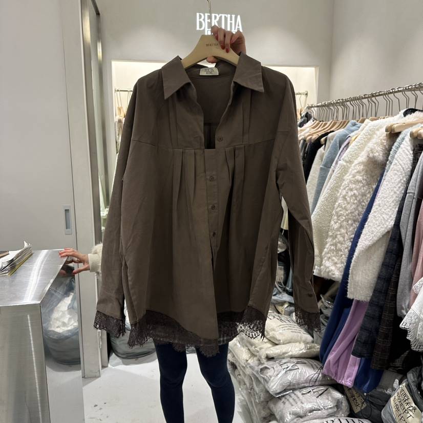 BERTHA東大門㊣代購女士新品休閑職業推薦真品襯衫蕾絲衫蕾絲BERTHA襯衫/蕾絲衫