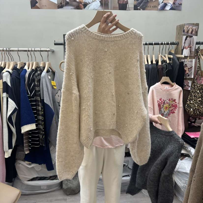 STICK WITH韓國直郵㊣女裝新款推薦職業25秋冬真品休閑針織衫STICK WITH針織衫