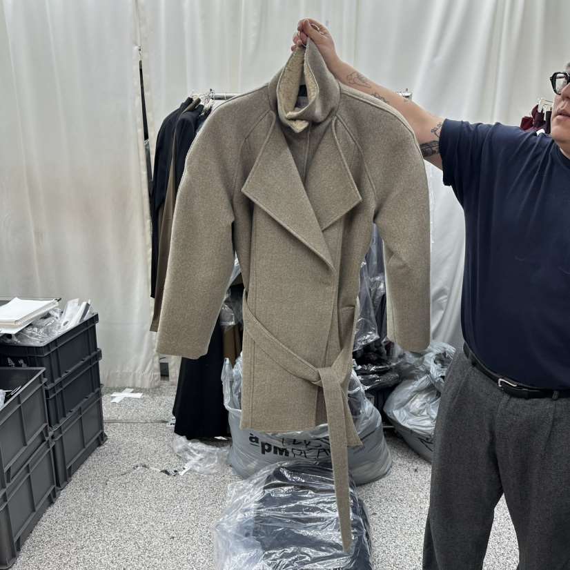 ONEBYTWO韓國代購㊣女裝新款真品熱賣短款大衣含腰帶雙排扣ONE BY TWO短款大衣