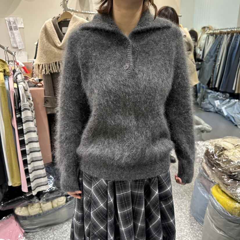 SOF東大門㊣實拍女士新款人氣真品熱賣25秋冬針織衫馬海毛紐扣SOF針織衫