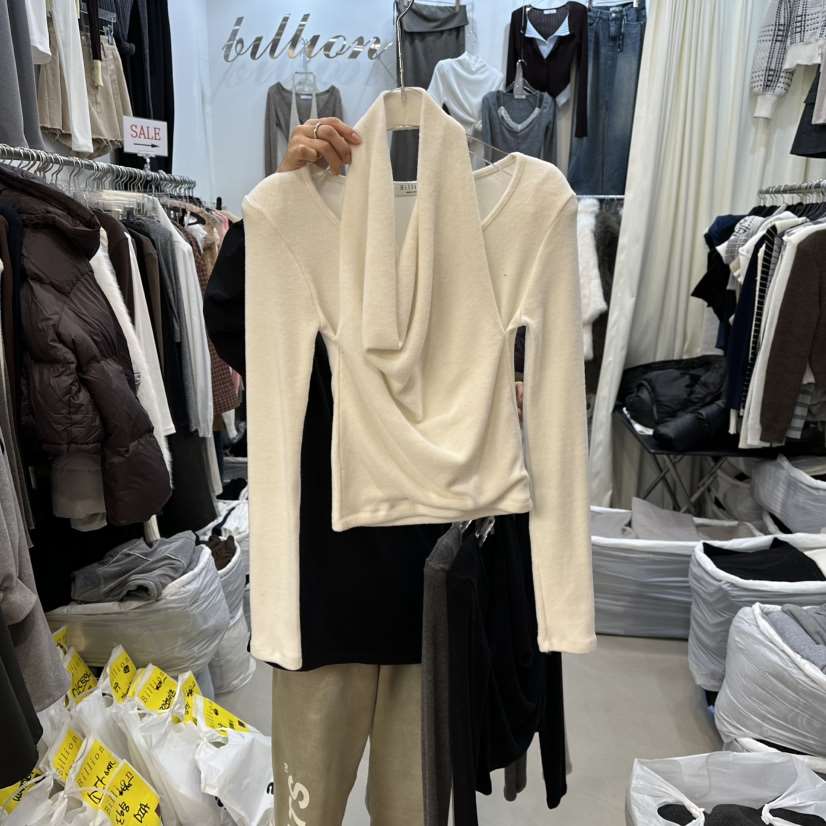 BILLION-L東大門㊣直郵女士新品熱賣休閑針織衫假兩件柔軟BILLION-L針織衫