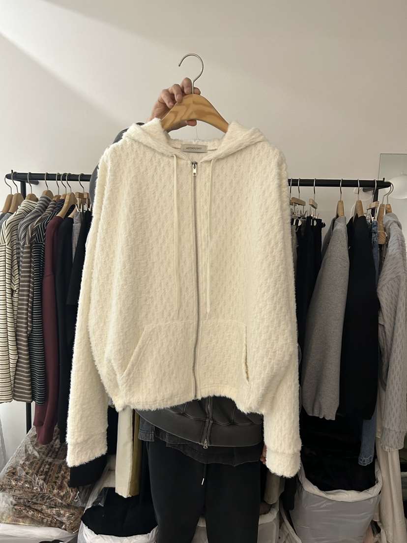 AS THOUGHT東大門㊣代購女士新款時尚人氣休閑衛衣開衫連帽AS THOUGHT衛衣