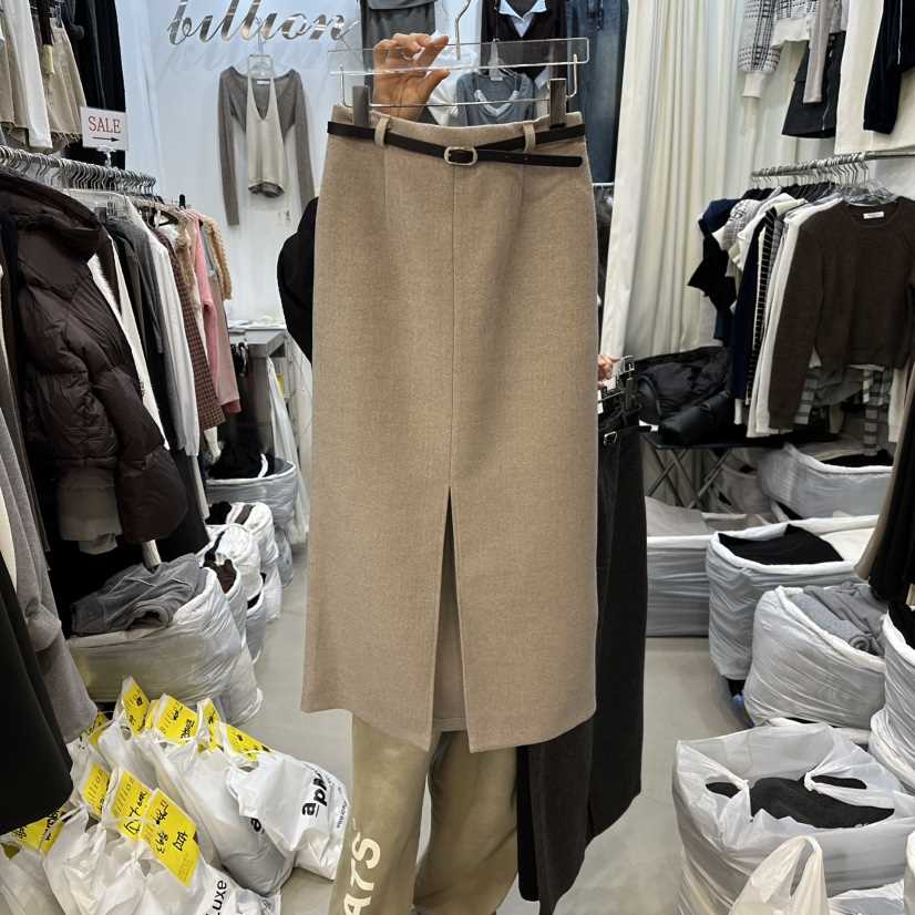 BILLION-L東大門㊣實拍女士新品推薦真品休閑長裙不含腰帶BILLION-L長裙