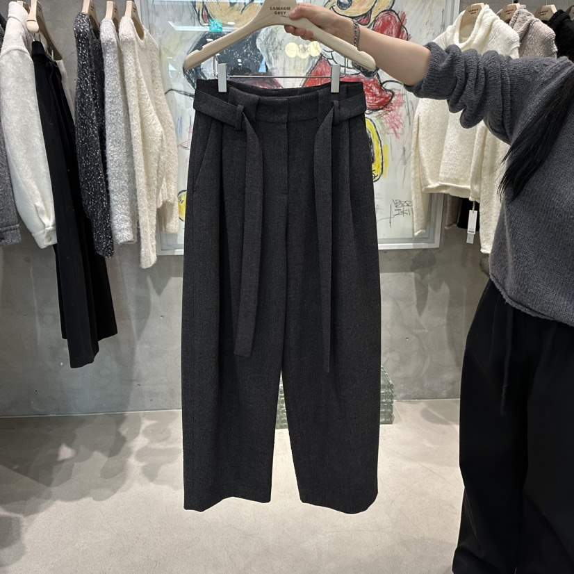 LAMAGIEPIE韓國直郵㊣女裝新品熱賣真品人氣時尚休閑休閑褲LAMAGIE GREY休閑褲