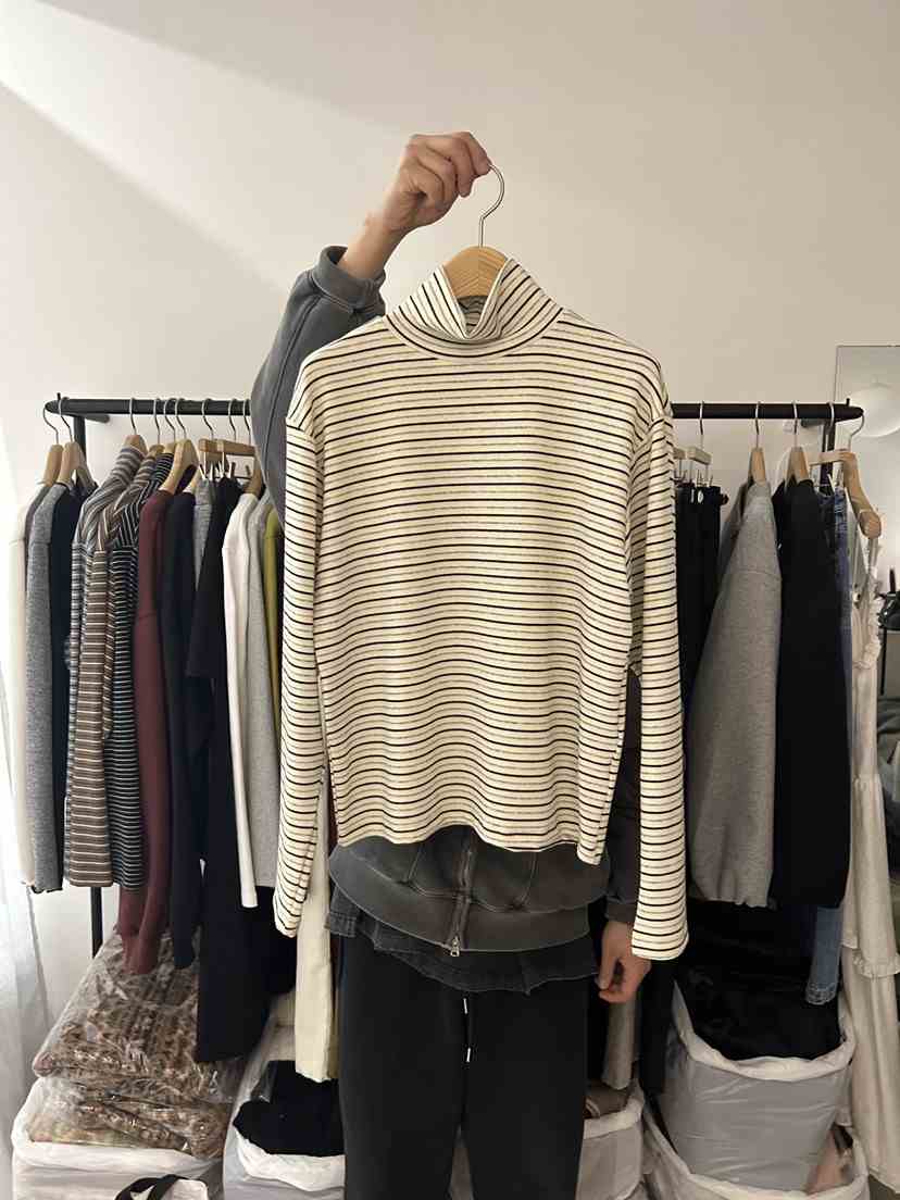 AS THOUGHT東大門㊣代購女裝新款推薦熱賣25秋冬長袖T恤條紋AS THOUGHT長袖T恤