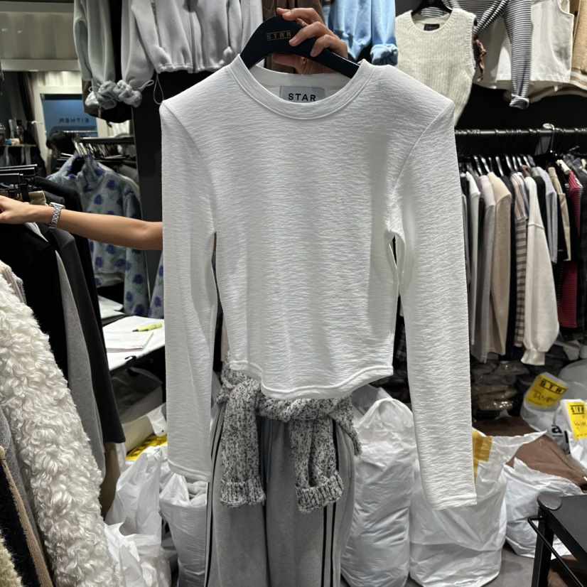 LONE STAR韓國直郵㊣女裝新品25秋冬熱賣推薦真品休閑長袖T恤LONE STAR長袖T恤