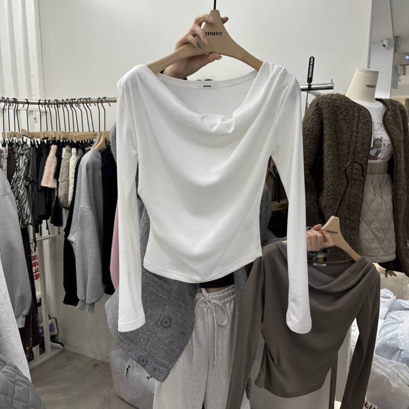 VENEFIT韓國代購㊣女裝新品時尚人氣25秋冬職業熱賣長袖T恤VENEFIT/JENNIE長袖T恤