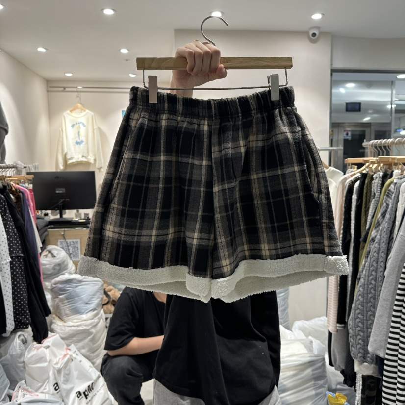 J.BALLOON韓國代購㊣女士新款推薦熱賣時尚休閑人氣短褲格子J.BALLOON短褲