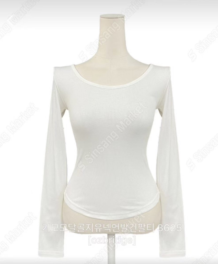 OZBRIDGE 오즈브릿지東大門㊣實拍女士新款時尚長袖T恤莫代爾羅紋OZBRIDGE 오즈브릿지長袖T恤