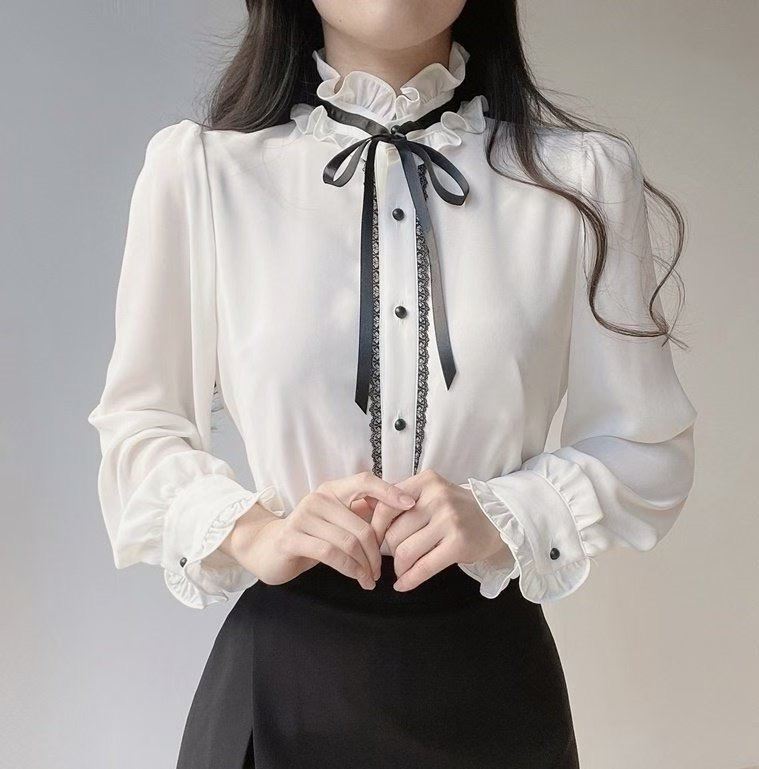 OLIVIA東大門㊣代購女裝新品休閑真品時尚人氣熱賣襯衫蕾絲衫OLIVIA襯衫/蕾絲衫