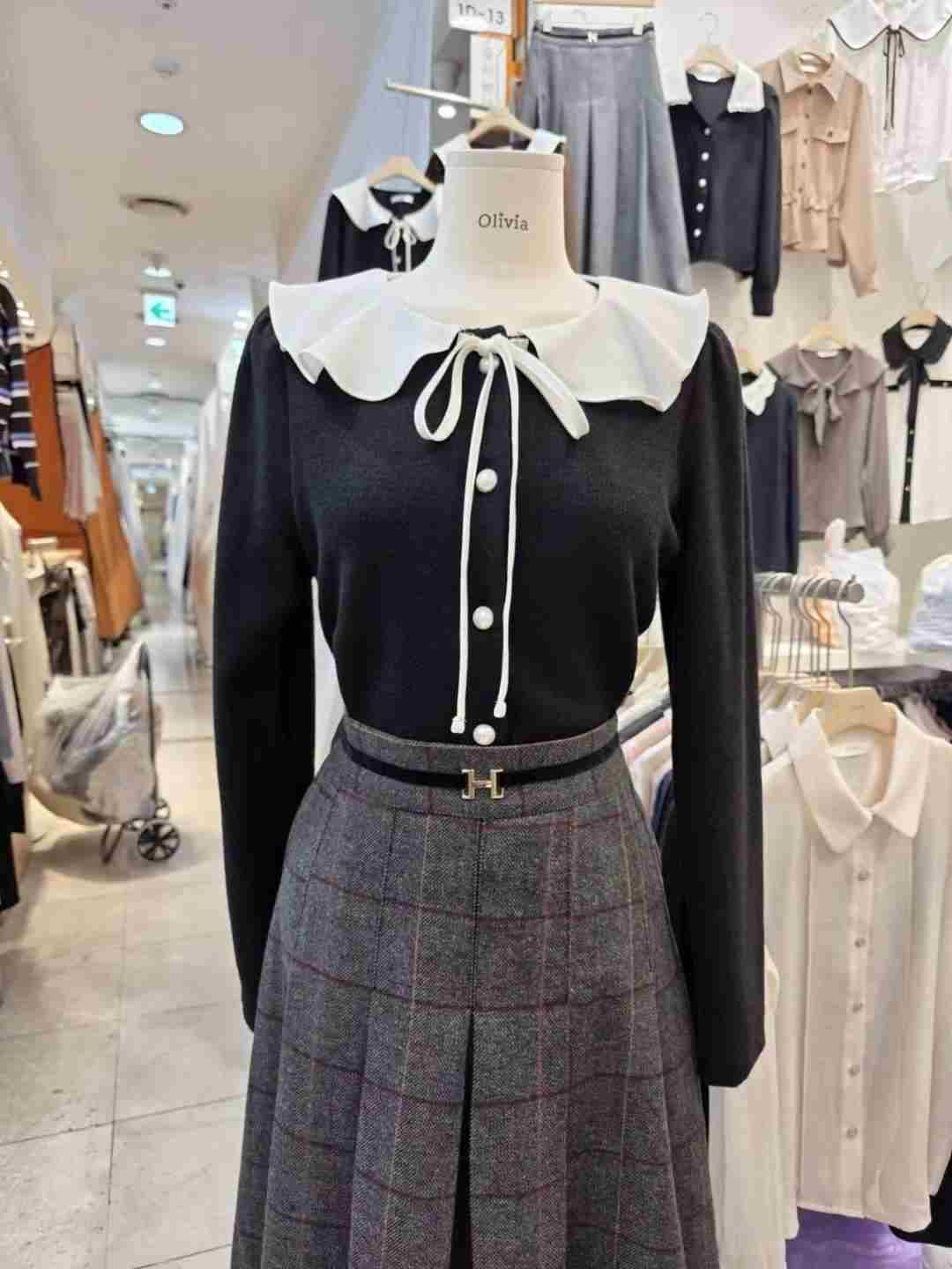 OLIVIA東大門㊣直郵女裝新品熱賣休閑推薦25秋冬襯衫蕾絲衫OLIVIA襯衫/蕾絲衫