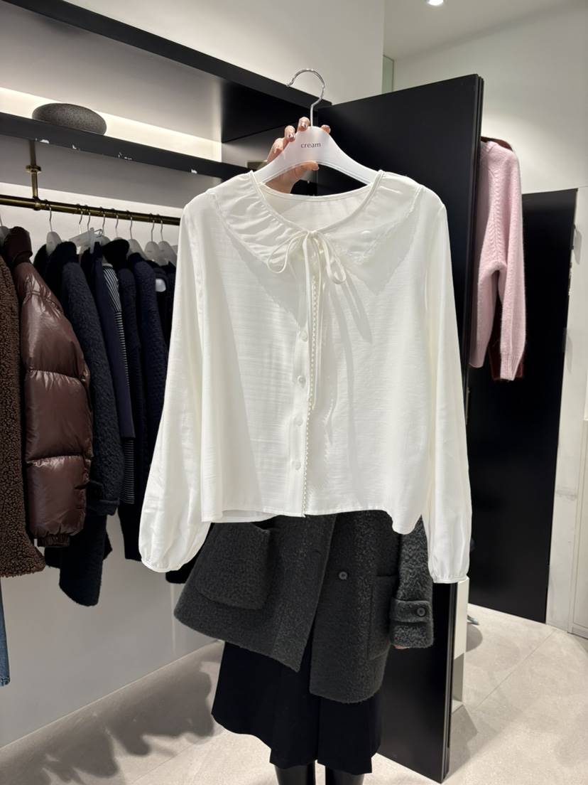 CREAM-P東大門㊣代購女士新款時尚人氣推薦休閑襯衫蕾絲衫CREAM-P襯衫/蕾絲衫