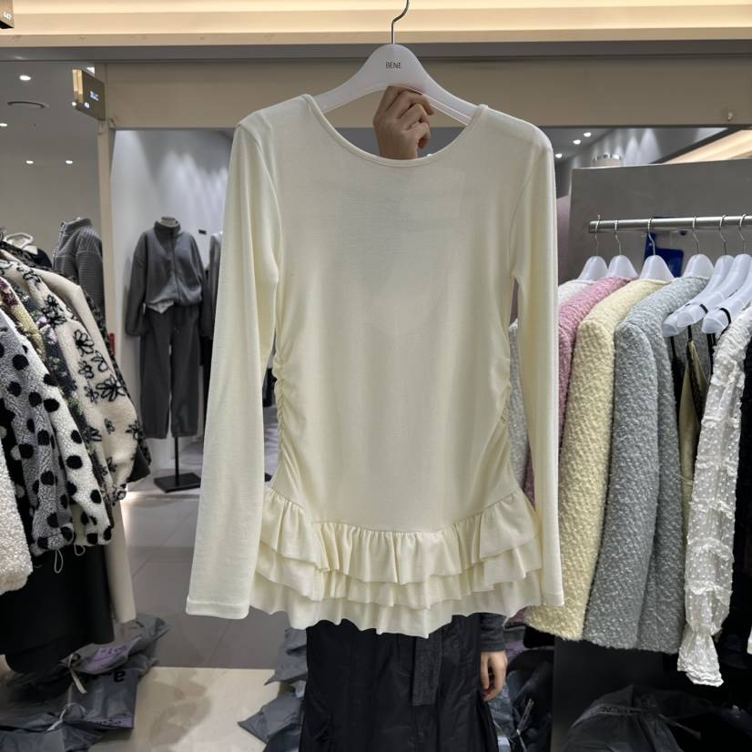 BENE東大門㊣代購女裝新品人氣25秋冬休閑時尚熱賣職業長袖T恤BENE長袖T恤