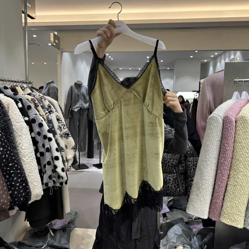 BENE東大門㊣實拍女士新品人氣休閑真品推薦時尚連衣裙天鵝絨BENE連衣裙