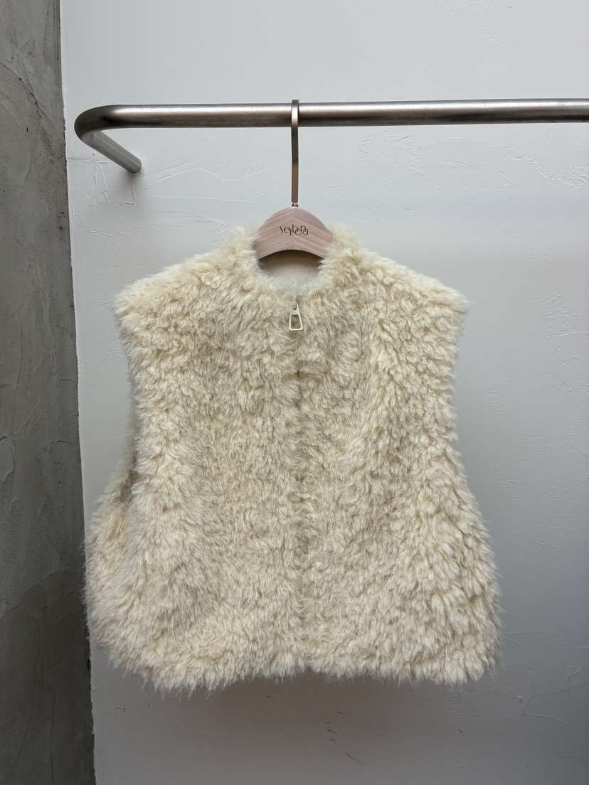 Verbena東大門㊣實拍女裝新品休閑25秋冬時尚人氣馬甲毛皮拉鏈Verbena馬甲