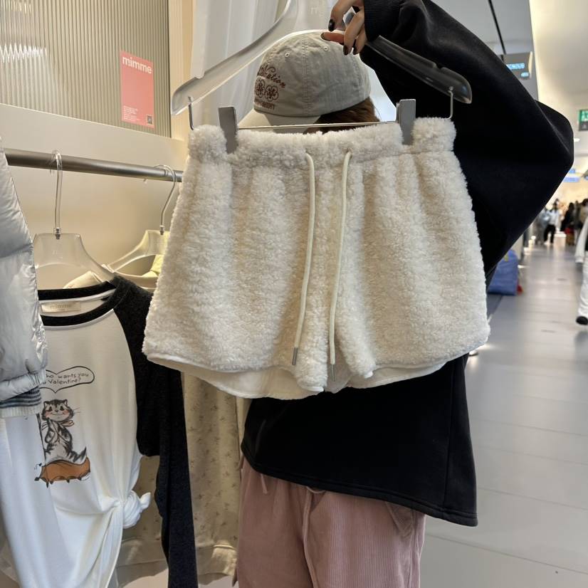 MIMME韓國代購㊣女士新品職業人氣時尚熱賣推薦休閑短褲毛絨MIMME短褲