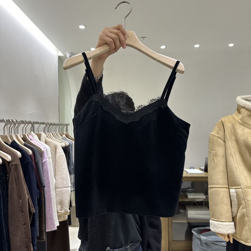 A WANT東大門㊣實拍女士新品職業推薦時尚熱賣吊帶背心天鵝絨A WANT吊帶/背心