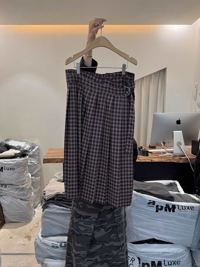 FRIC東大門㊣直郵女士新款職業熱賣休閑半身裙中短裙格紋褶裥FRIC半身裙/中短裙