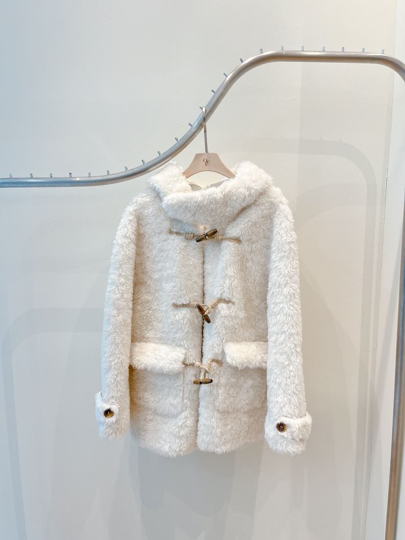 OVE東大門㊣直郵女裝新款推薦時尚休閑25秋冬真品短款大衣抓絨OVE短款大衣