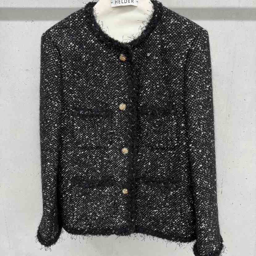 HELDER-P韓國直郵㊣女裝新品職業25秋冬夾克粗花呢羊毛鵝絨HELDER夾克
