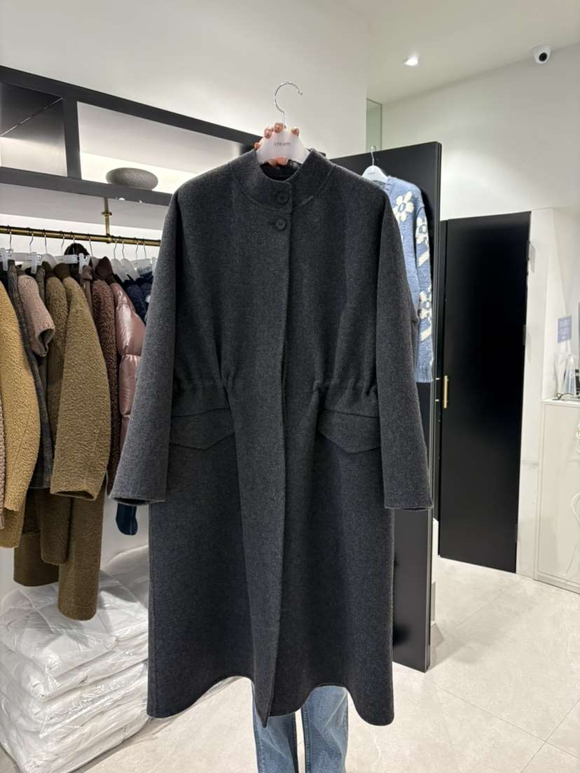 CREAM-P韓國直郵㊣女士新品休閑時尚推薦人氣職業中長款大衣CREAM-P中長款大衣